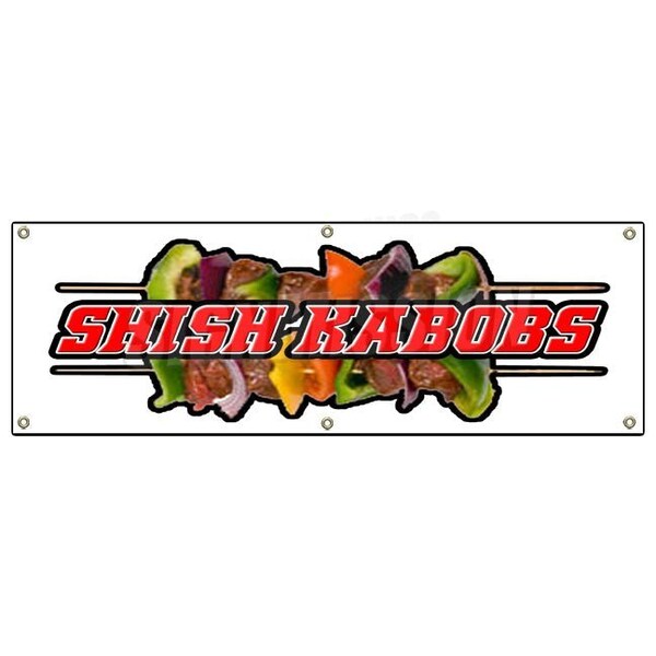 SHISH KABOBS BANNER SIGN kebab middle east eastern falafel lamb skewer